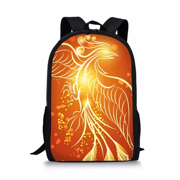 Moda Flaming Phenix Baskı Sırt Çantası Kadın Erkek Seyahat okul sırt çantası Genç Erkek Kız Okul Çantaları Mochila Escolar 5