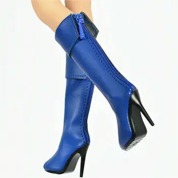 Mavi 1/6 Ölçekli Kadın Yükseltmek ayakkabı kadın Yüksek Topuk Çizmeler Modeli için 12 
