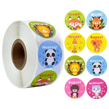 1 inç 50 Adet Sevimli Hayvan Çıkartmaları Karikatür Panda Sticker Çocuklar için Ödül Çıkartmalar Scrapbooking Mühür Etiket Aksesuarı 14