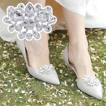 Ayrılabilir Rhinestone ayakkabı tokaları Gelin Düğün Pompaları Dekorasyon DIY El Sanatları Aksesuarları Kadın Ziyafet Ayakkabı Süsleme 2 Adet 9