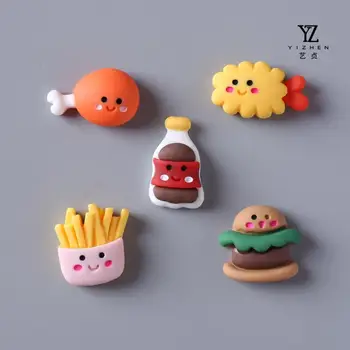 20 Adet Kawaii Takı Anime Burger Karikatür Patates Kızartması Sevimli Reçine Baget Bebek 3D Dıy Tırnak Sanat Aksesuarları Oyuncaklar Kızlar için hediye 11