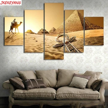 Tam Kare / Yuvarlak Matkap 5D DİY elmas boyama 5 adet Çöl piramit deve Resimleri mozaik Elmas Nakış Duvar Sanatları J2244 11