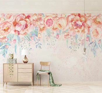 Özelleştirilmiş modern moda dekoratif boyama duvar kağıdı İskandinav mor çiçek güzel Yatak Odası oturma odası arka plan duvar kağıdı 7